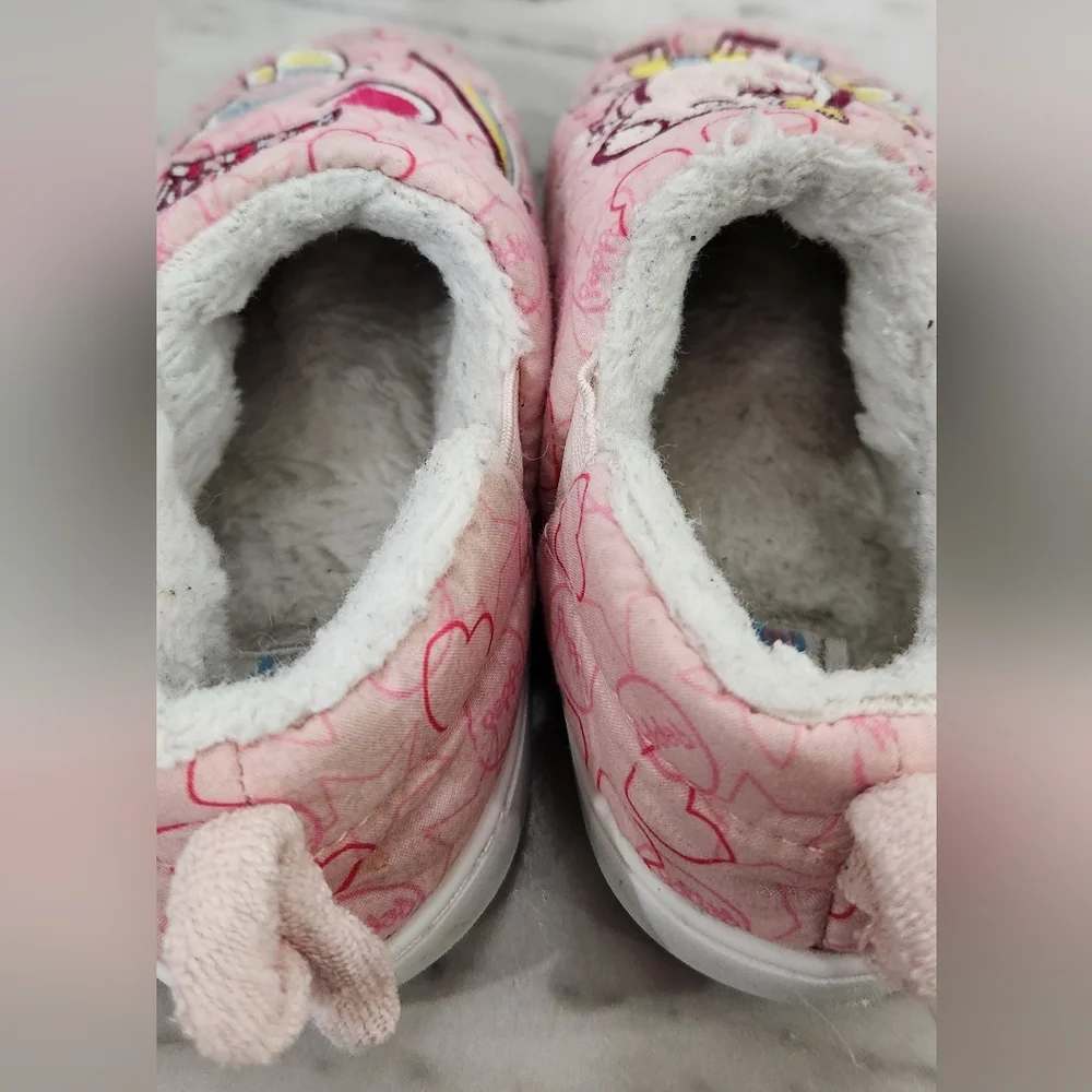 Peppa Pig quilted faux fur lined house shoes slippers toddler size 7-8